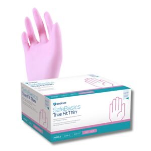 SafeBasics True Fit Thin gloves, pink, 300 per box, 1186A, 1186B, 1186C, 1186D